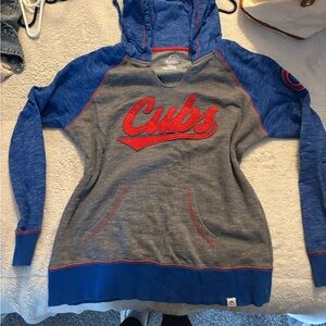 Grey and Blue Chicago Cubs Hoodie